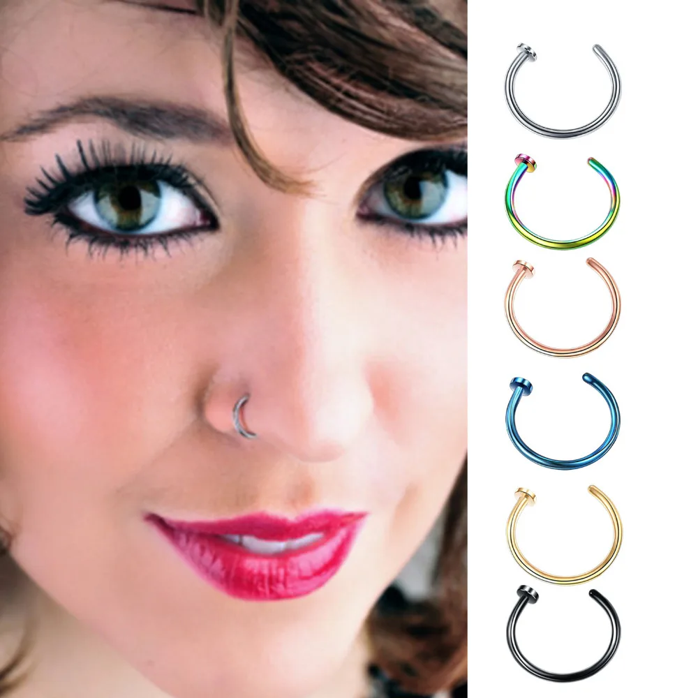 Buy Droppshiping Fake Septum Medical Titanium 8mm Nose