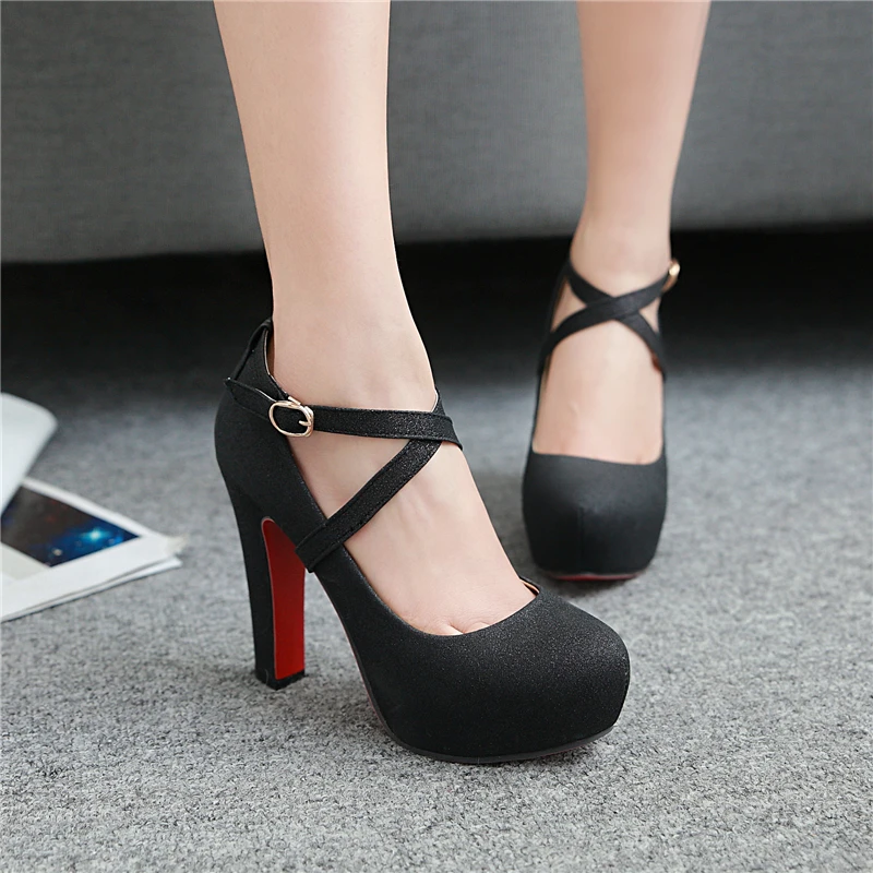 SARAIRIS Brand 2019 Elegant wedding Big Size 43 High Heels Party women Shoes Woman Sexy Platform ankle-strap Pumps Stiletto
