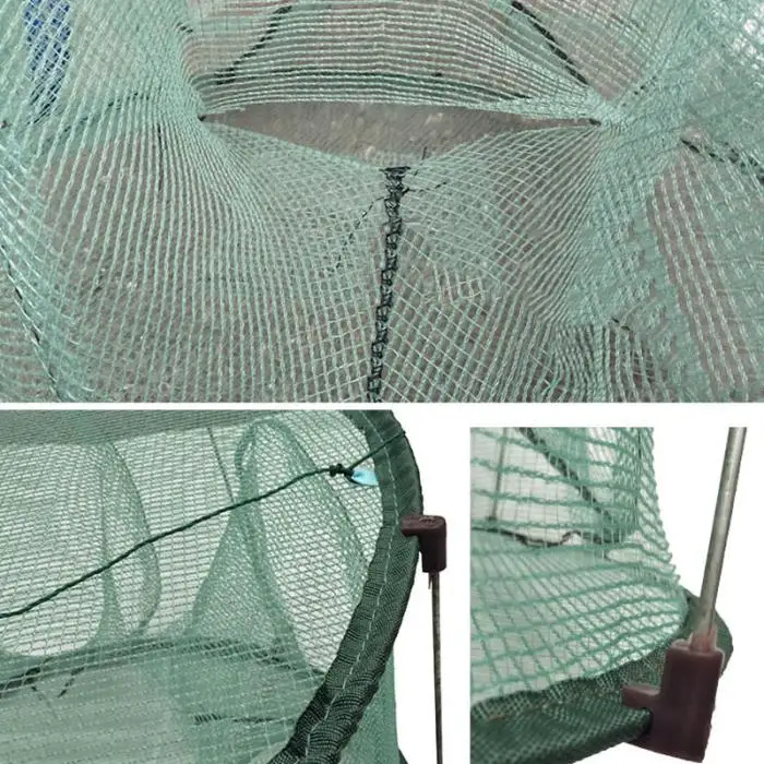 Автоматическая рыболовная сеть ловушка клетка круглой формы Прочный Открытый для крабов Раков Омаров FG66