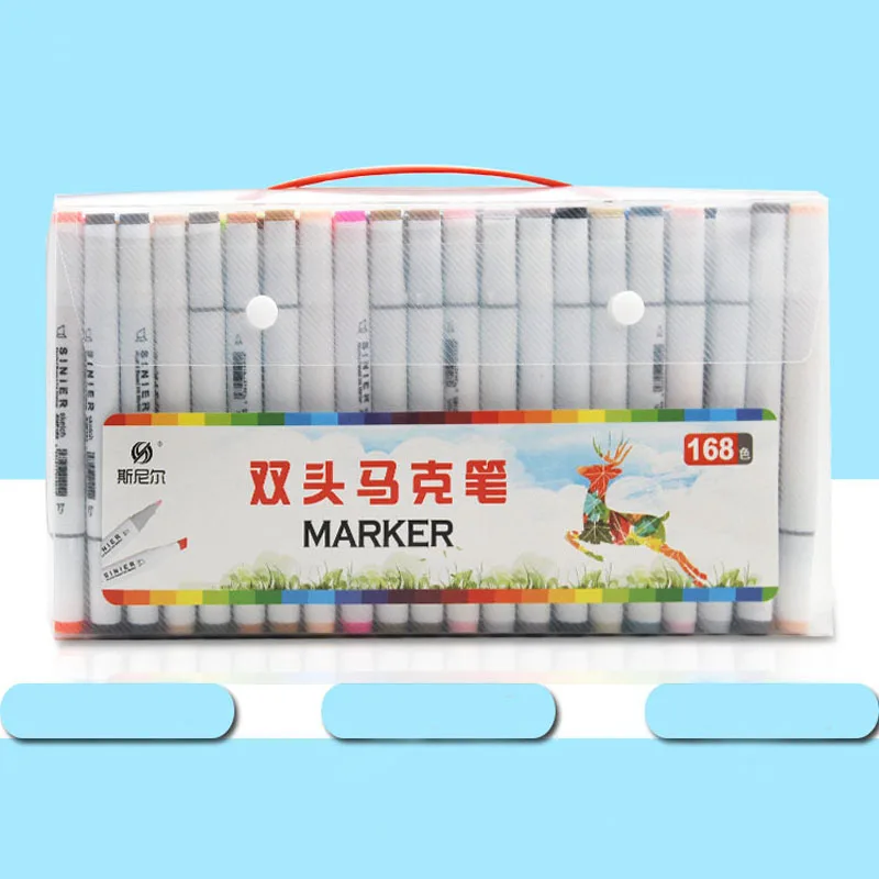 1 box of 6 sets of 168 colors sketch marker oily art Double-headed art supplies markers drawing markers set manga