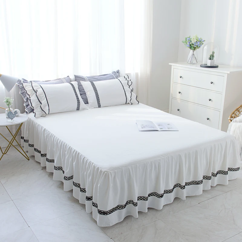 Bed Valance Fitted Sheet Bedding Pillowcases Lace New Long lot size double king