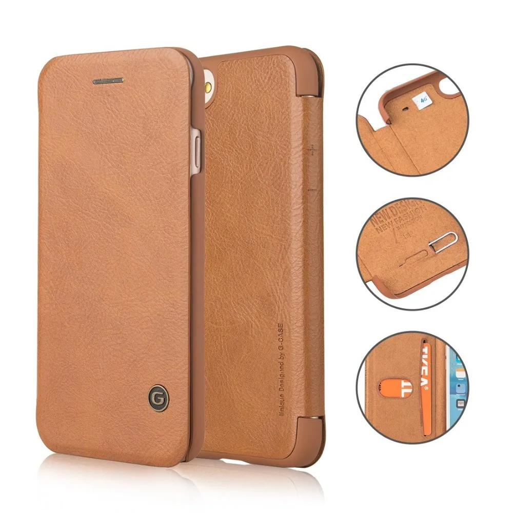 

G-CASE for iPhone 8/7/plus Ultra Slim case Folio Flip Wallet Protective Cover with Slot for Card/Cash/SIM Card Ejector Pin