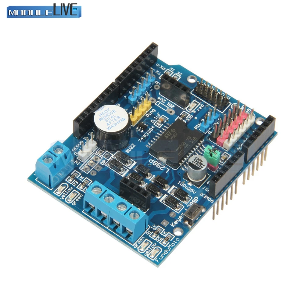 

L298P DC Motor Driver Shield Module Motor Shield Board For Arduino Bluetooth Interface PWM Speed Controller Uno Mega2560