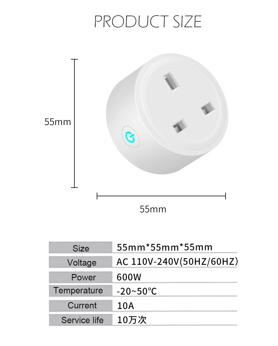 1PC UK Smart Socket Wifi Wireless APP Remote Power Switch Voice Intelligent Home Power Plug for Amazon Alexa Google Outlet (9)
