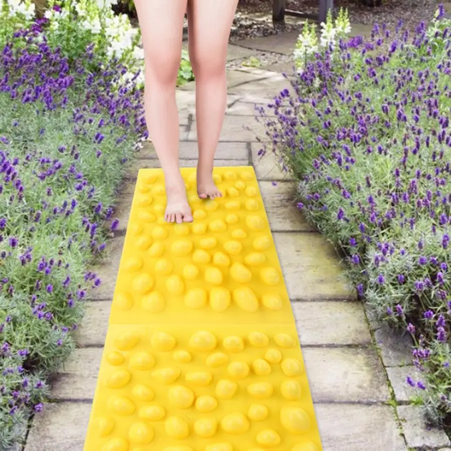 Желтый резиновый коврик для массажа ног кровообращение Снятие напряжения коврик садовый декор