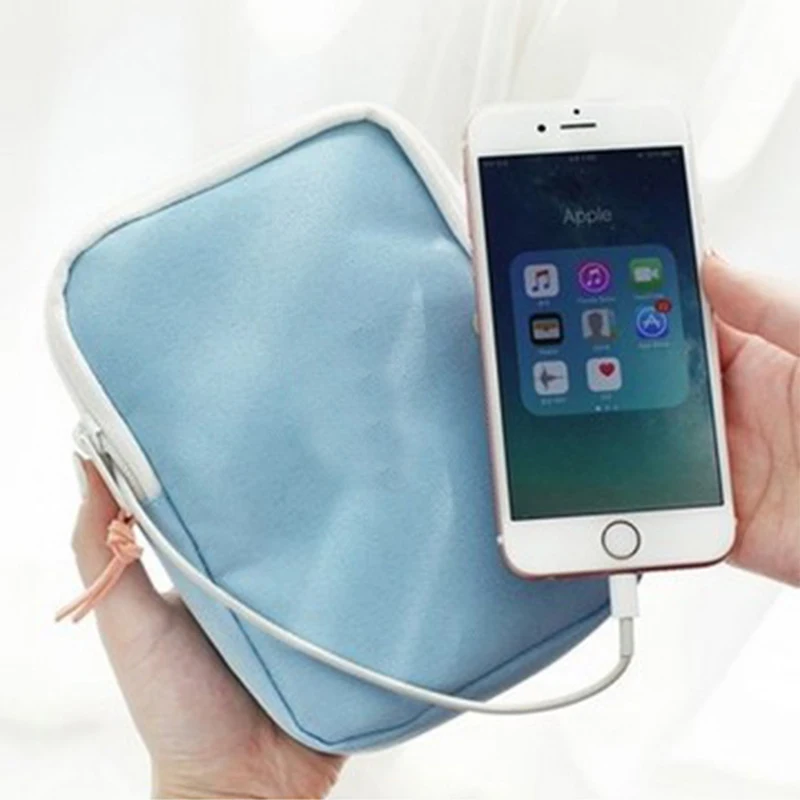 prativerdi Mini Zippered Lock Sqaure Storage Bag Headset box for Earphone Case SD Cards USB Power Bank Charger Travel Organizer1