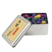 Mixed 80Pcs Colored Smoke Backflow Incense Cones Natural Aroma Reflux Tower Incense Bullets Lavender Jasmine Green Tea Rose