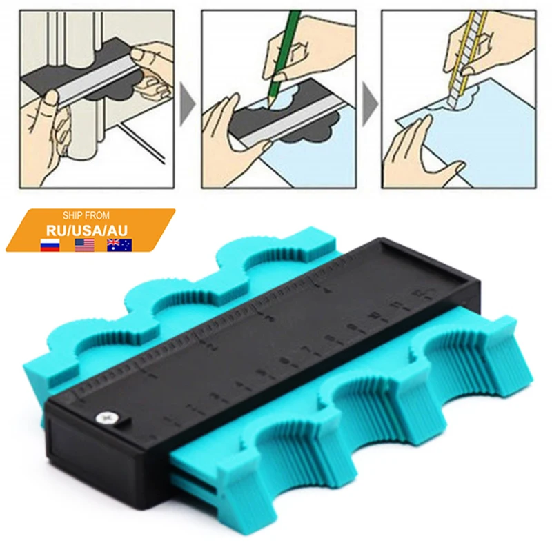 

ZK20 Drop ship Plastic Profile Copy Gauge Contour Gauge Duplicator Standard 5" Width Wood Marking Tool Tiling Laminate Tiles