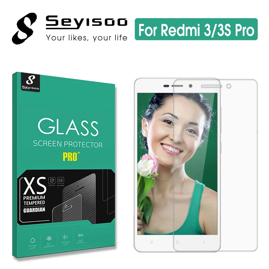 

100% Original Seyisoo 2.5D Highly Responsive Screen Protector Tempered Glass For Xiaomi Redmi 3 Pro 3S 3X Xiomi Redmi3 S X Film