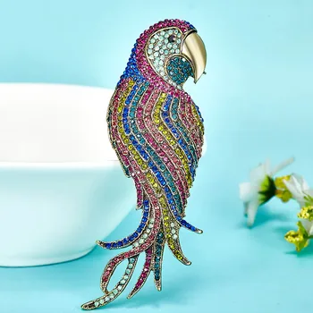 

Zlxgirl Men Brooches Big Size Parrot Brooch Pin For Personality Women Brand Birds Animal Brooches Punk Jewelry Bags Accessories