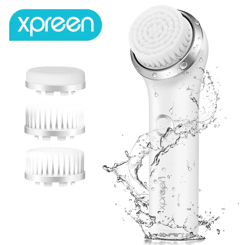 

Xpreen Face Clean Brush Rechargeable IPX7 Waterproof System Electric Facial Cleansing Brush with 3 BrushHeads for Body Skin Care