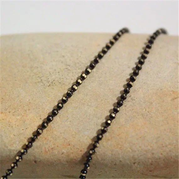5 метровая черная Мерцающая цепочка на латунном браслете, 1,2 мм, ожерелье, цепочка с шариками, цепочка с кисточками, анти-тарнихи, высокое качество Y14