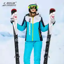 Лыжный костюм для женщин, зимняя куртка, женский лыжный костюм, женский зимний спортивный костюм, зимние куртки, лыжные брюки, водонепроницаемый
