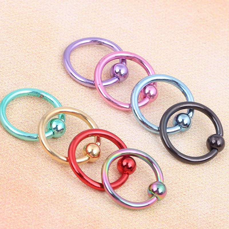 Кольцо Подкова из бисера для пирсинга носа и ушей 16 г 100 шт.|captive bead ring|tragus ringcircular