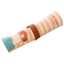Pencil case is big capacity canvas contracted coils of pencil bags girl lovely pencil box pen curtain