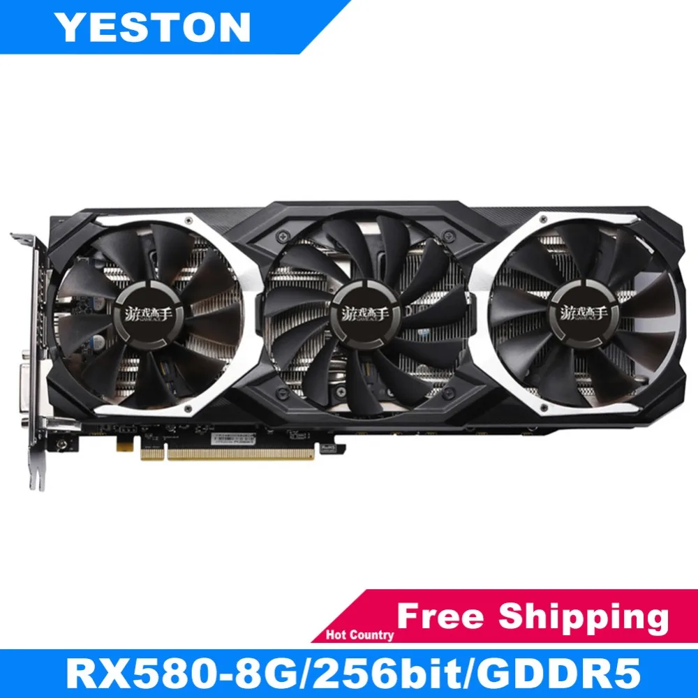 

Yeston RX580-8G 256bit GDDR5 8000MHz PCI-Express 3.0 Gaming Desktop Computer PC Video Graphics Cards Support DVI-D HDMI DP