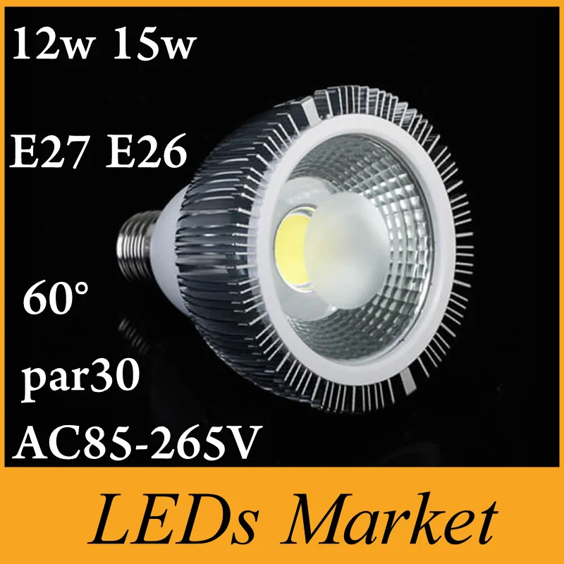 Супер яркий Par30 E27 E26 AR111 светодиодные лампы AC110-240V 12 Вт 15 Вт удара светодиодная лампа Светодиодный прожектор теплый белый 3000 К cri 85 ce