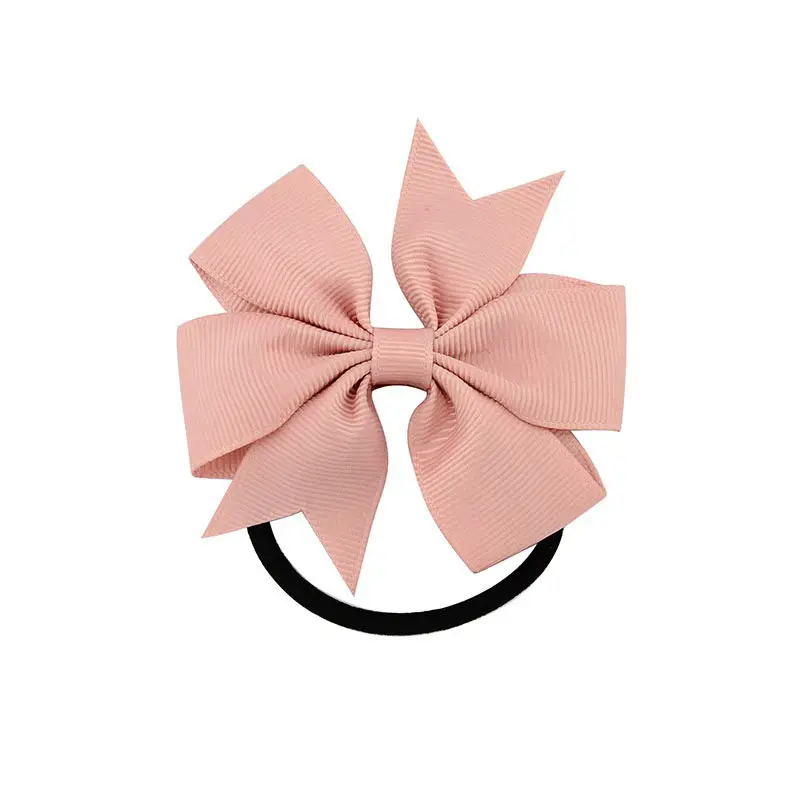 Sale Solid Ribbon Bows Hair rope Girls Bow Elastic kids Children Hair Tie Hair Band princess Hair Accessories - Цвет: 5