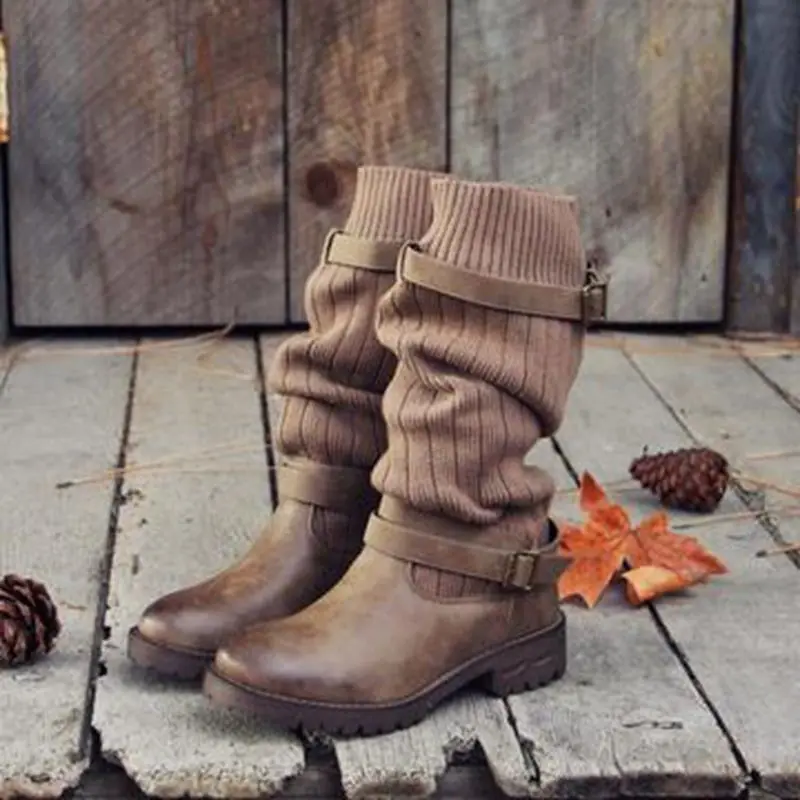 

MoneRffi 2019 Sexy Booties New Autumn And Winter Explosions Plus Size Fashion Elastic Sock Boots Chunky Stretch Women