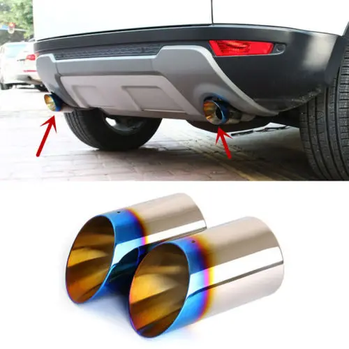 2pcs Blue Tail Tthroat Exhaust Pipe For 