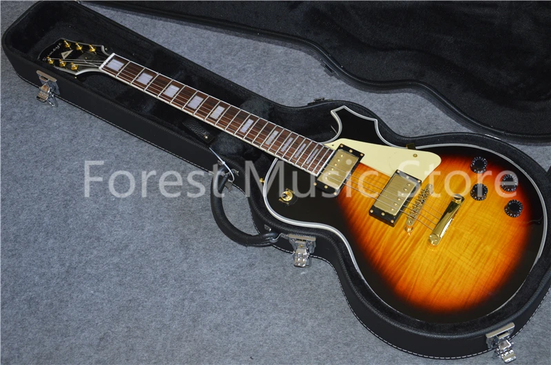

Excellent Feedback Vintage Sunburst Suneye LP Custom Style Electric Guitars With Cream Pickguard & Guitar Case