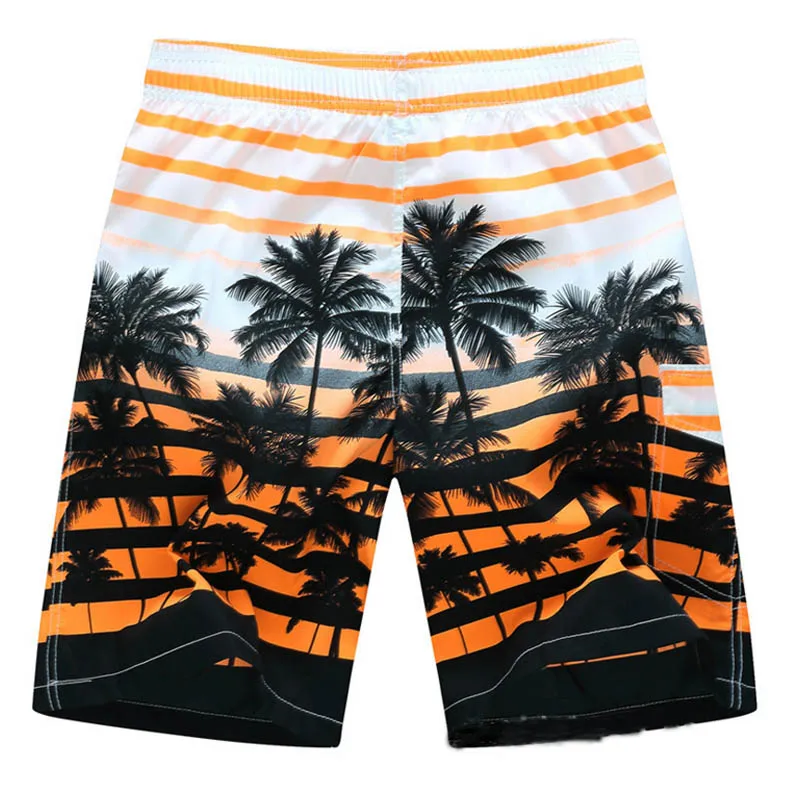 Mens Swim Trunk Boxer Brief Swimsuit Beach Underwear Quick Dry Boardshorts,Palm Tree Under Sunset