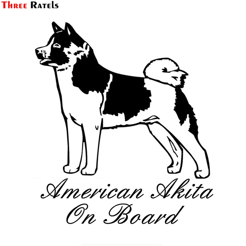 Three Ratels TZ-1163 20*17.6см 1-3 шт виниловые наклейки на авто AMERICAN AKITA On Board собака