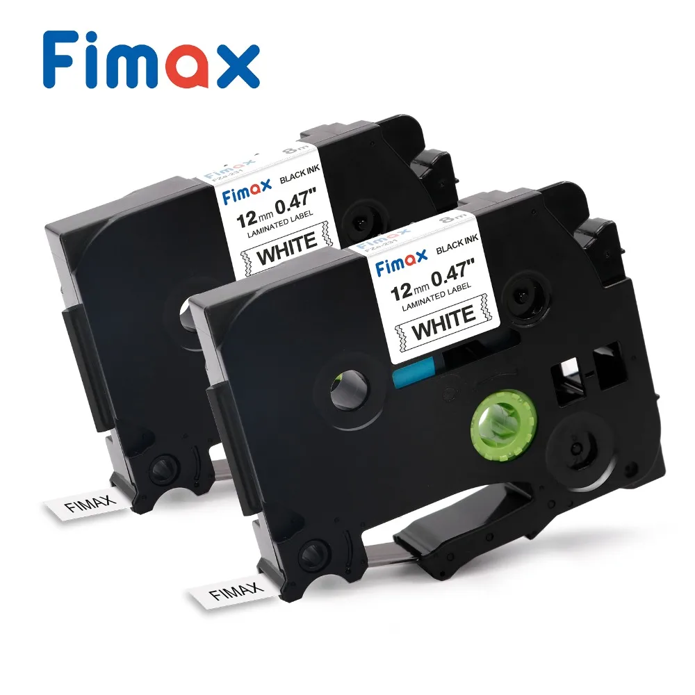 

Fimax 2 Pcs 31 Color TZe231 TZ231 12mm Black on White TZ131 TZe 431 TZ531 TZe631 TZ731 Compatible for Brother P-touch Label Tape