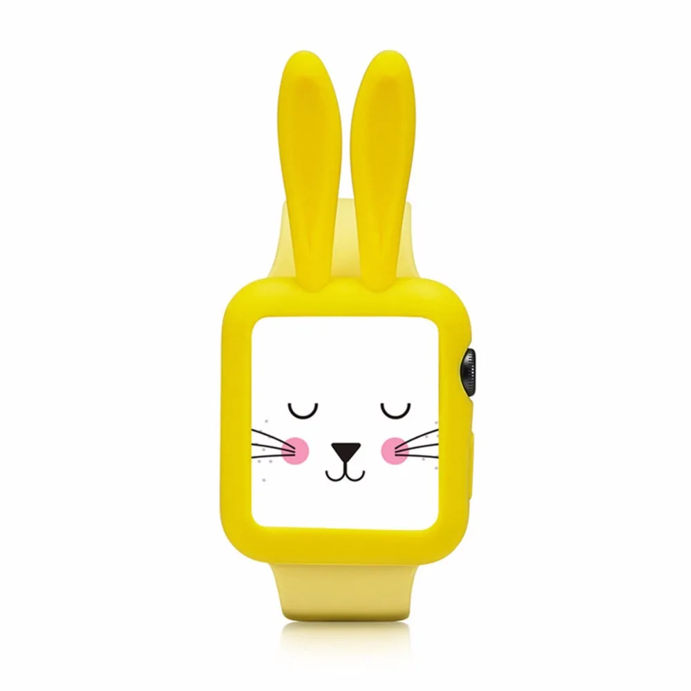 CRESTED Cute cartoon Mouse rabbit ears Soft Silicone protective for Apple Watch case iWatch 1/2 42 mm/38 Colorful cover shell