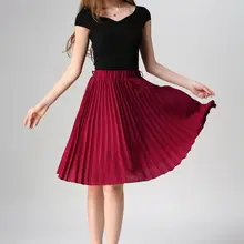 Плиссированная юбка на весну и осень европейские Стильные, Элегантные Тюль юбка в складку с синим шифоновая юбка Для женщин Винтаж Розовая Юбка-миди