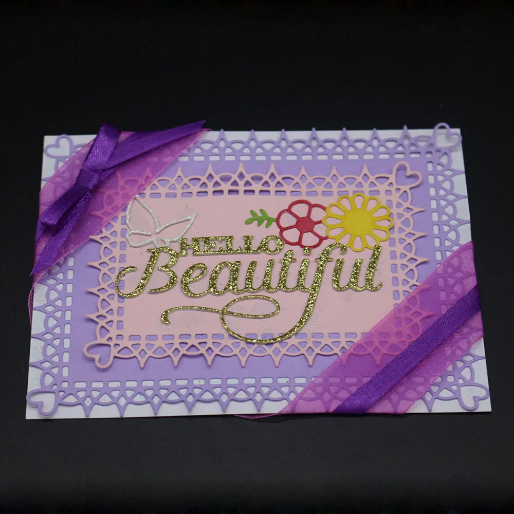 

Lace Rectangles Metal Cutting Dies 3D DIY Stencils for Scrapbooking Decorative Embossing Paper Card making Crafts fustella scato