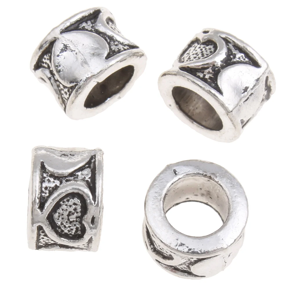 Zinc Alloy European Beads,Wholesale Jewelry, Column, antique silver