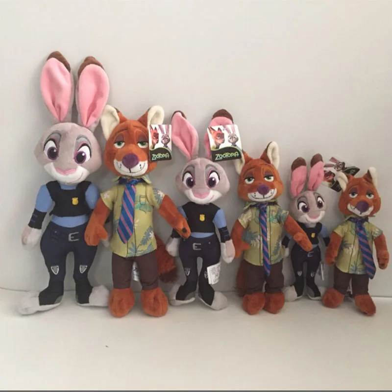 

2019 Crazy Animal Plush Toys Zootopia Stuffed Movie Doll Judy Hopps Rabbit And Nick Wilde Fox Action Figure Toys For Kids Gift
