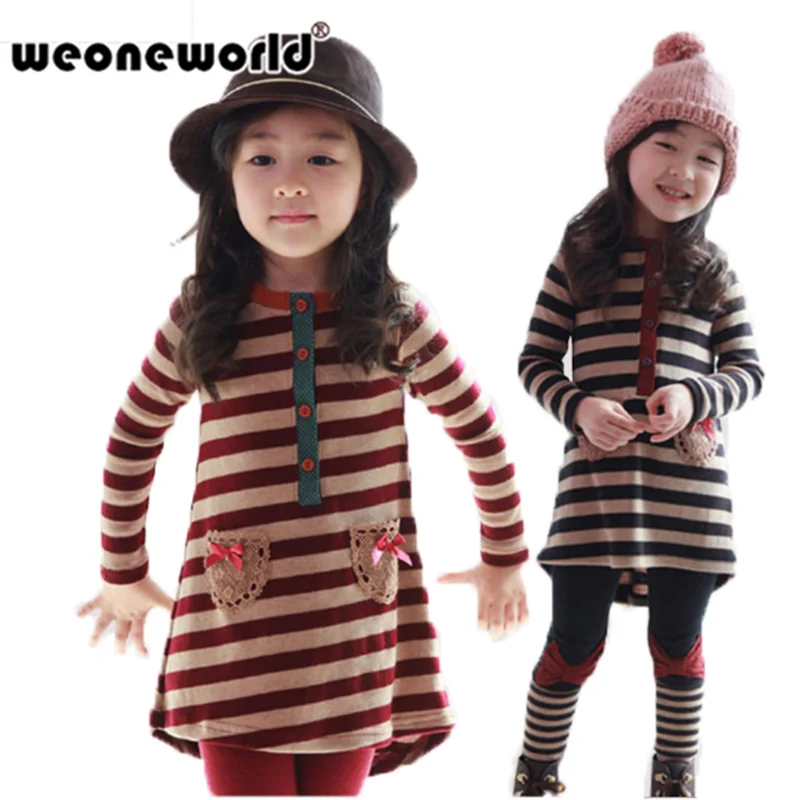 WEONEWORLD Autumn Baby Girls Clothes Set Long Sleeve Stripe Shirts + Leggings Outfit Baby Suit for Baby Kids Girls Clothing Sets