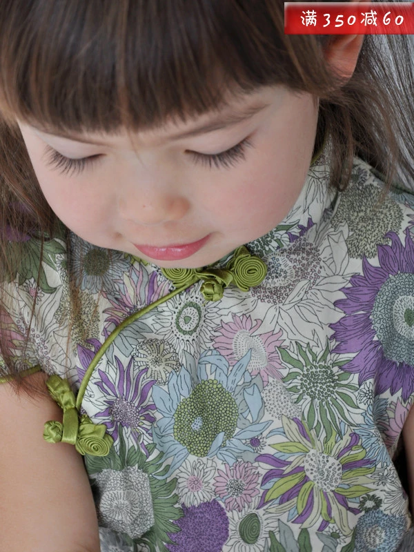 Ploughboys Shop Chouchou Chic Summer Female Child Multicolour Sunflower 100 Cotton Cheongsam One Piece Dress Cotton Pink Dress Dress Theatercotton Cap Aliexpress