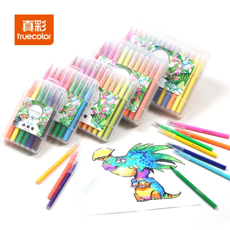 

TrueColor WM2166 Soft Art Marker Pens Kids Washable Crayons Watercolor Pen Set Children's Painting Supplies Gifts