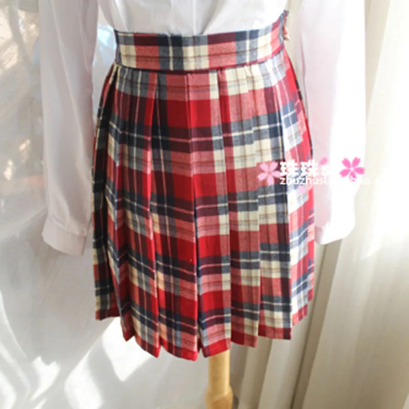 Винтажная модная юбка в английском стиле, женские летние плиссированные юбки, японская школьная форма, красные/зеленые клетчатые юбки