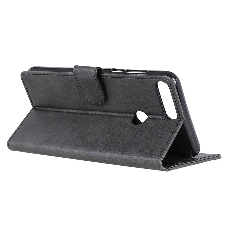 For Funda Huawei Y7 Prime 2018 Case Plain Leather Case Business Cover For Huawei Y7Prime 2018 Case Wallet Flip Stand Phone Cases (4)