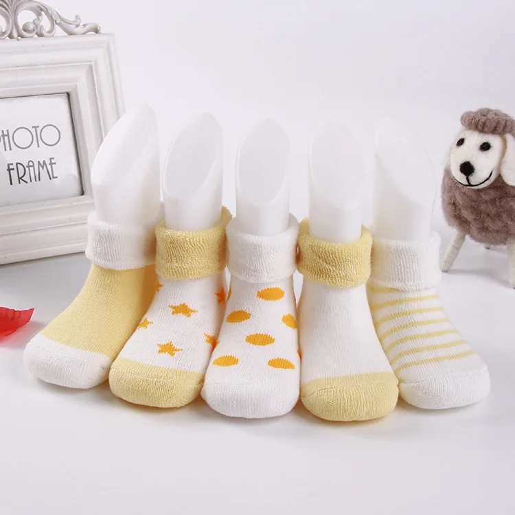 YWHUANSEN/5 пар/лот, суперплотные короткие носки для девочек, зимние детские носки для девочек, мягкие махровые носки для мальчиков, одежда для новорожденных
