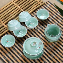 Восемь-pisce набор керамический лонгцюань, Селадон, для чая комплект чашек высокого качества Новое поступление чайный набор кунг-фу фарфоровая чашка