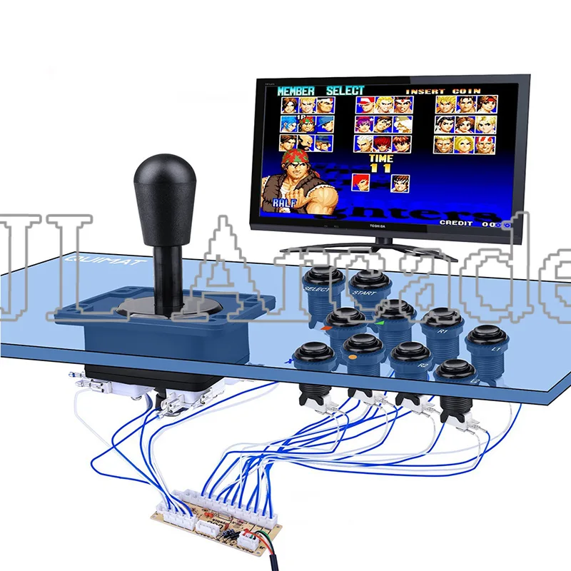 

Arcade mame DIY KIT FOR 2 players PC USB to arcade joystck LED button interface 2 player MAME Interface USB to Jamma