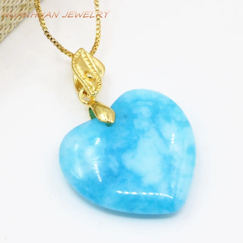Женское колье из халцедона с подвеской 25 мм|pendant stainless|heart shape pendantnatural stone heart pendant |