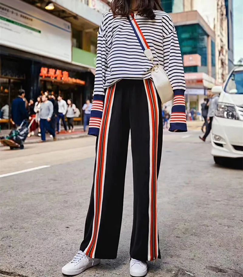 Весенние женские повседневные штаны модные прямые Штаны A030