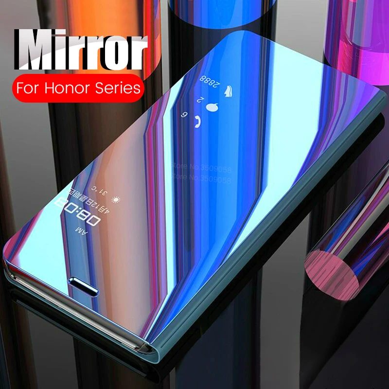 

mirror flip case for huawei honor 10 lite light 20 20i 10i stand case on honor 20 lite 8a 8c 8x 8s honer 7c 7a pro 7s coque capa