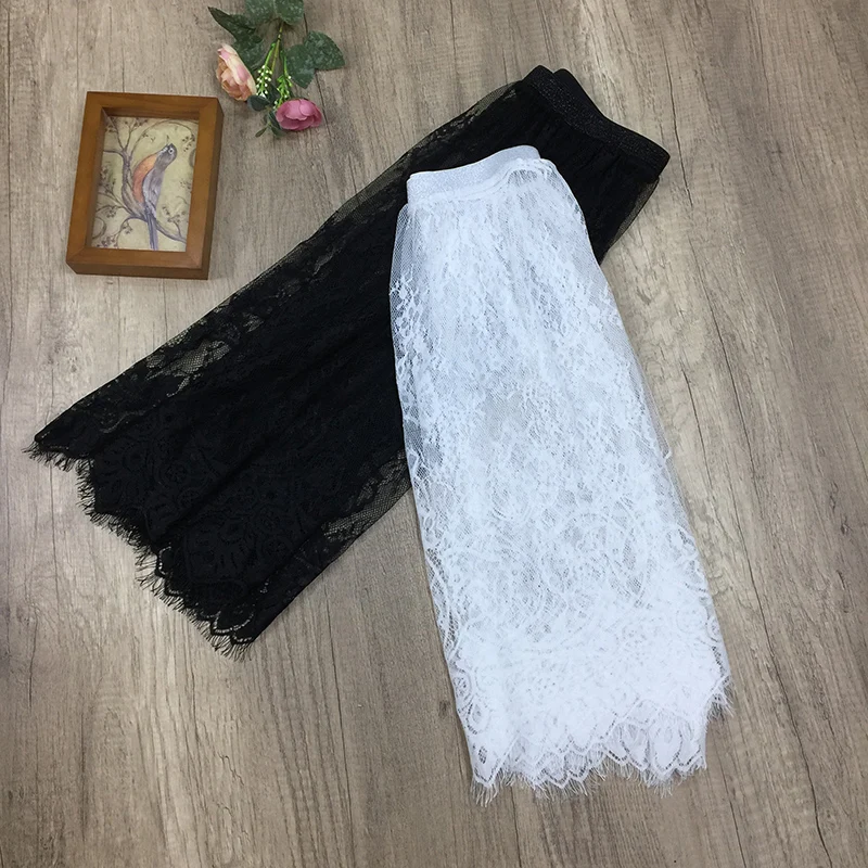 Lace underskirt medium long autumn and winter single layer guaze plus size half slip
