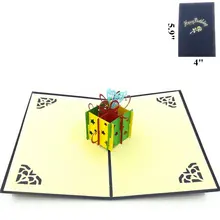 Горячая Распродажа 4 шт 3D всплывающие открытки на день рождения поздравительные карты с конвертом