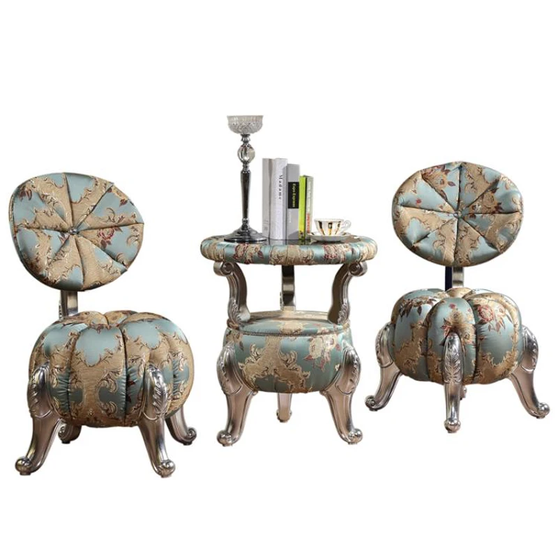 

New style flannel embroidered fabric coffee table set