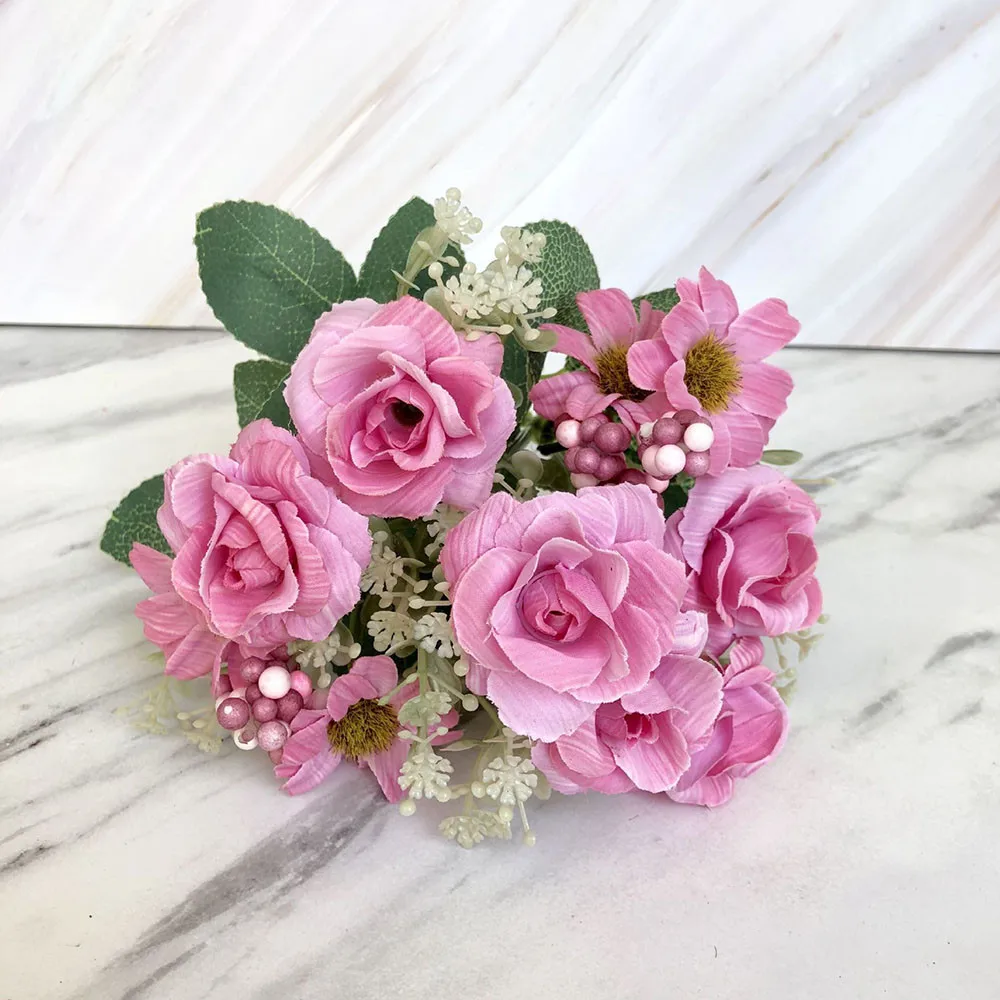 

2018 New High Quality Crystal Artificial Fake Western Rose Flower Bridal Bouquet Wedding Party Home Decor Gift Dropshipping