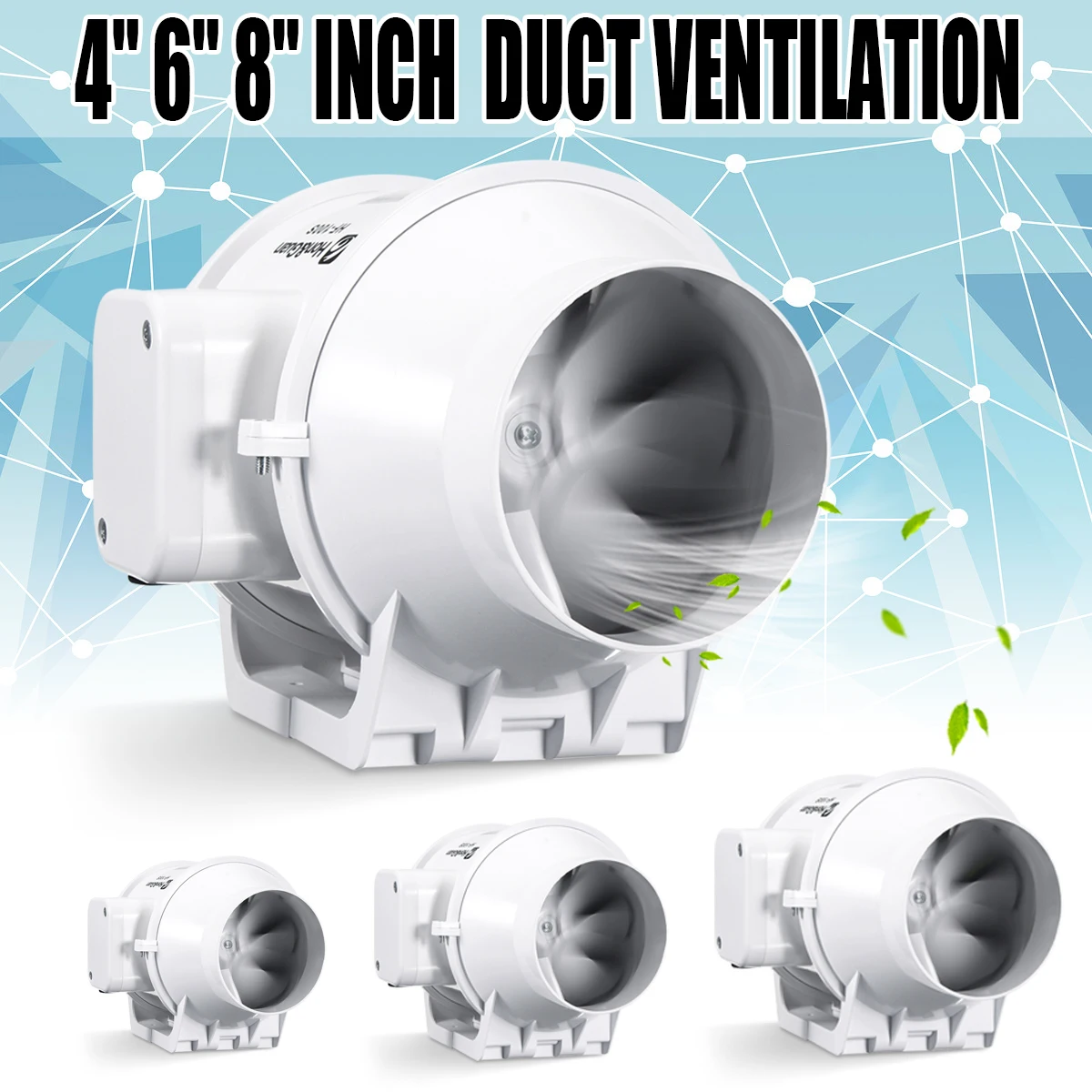 

4'' 6'' 8'' Vent Inline Ventilation Tube Duct Fan Air Blower w/ Speed Controller pipe exhaust fan 220V booster turbo fan 100mm
