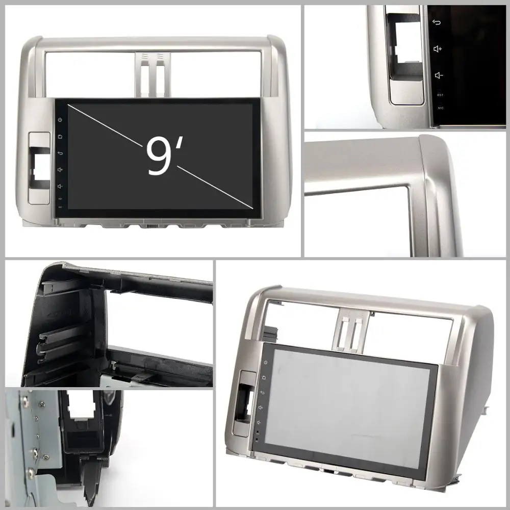 Excellent Android 9.0 car autoradio for toyota prado 150 2010 2011 2012 2013 with 9" HD Digital Capacitive Touch Screen Bluetooth 32G ROM 16